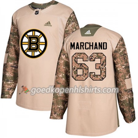 Boston Bruins Brad Marchand 63 Adidas 2017-2018 Camo Veterans Day Practice Authentic Shirt - Mannen